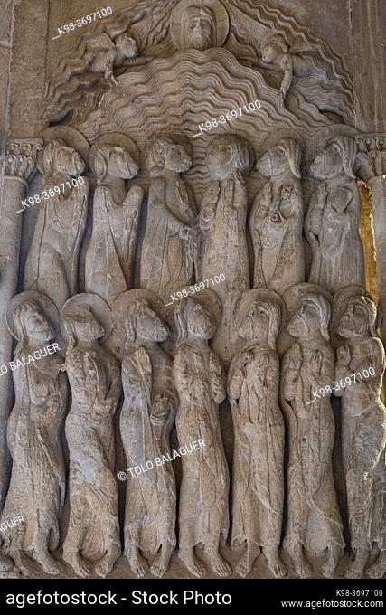 Pentecost relief, 11th century, First Master, cloister of Santo Domingo de Silos, Burgos province, Spain