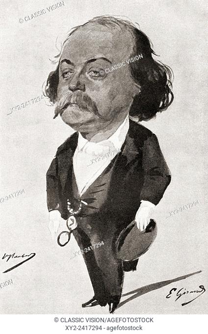 Gustave Flaubert, 1821-1880. French writer. After a watercolor by Eugene Giraud. From Gustave Flaubert, published 1935