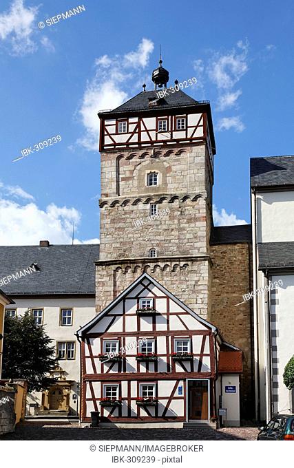 Zentturm tower, Bischofsheim an der Rhoen, Franconia, Bavaria, Germany