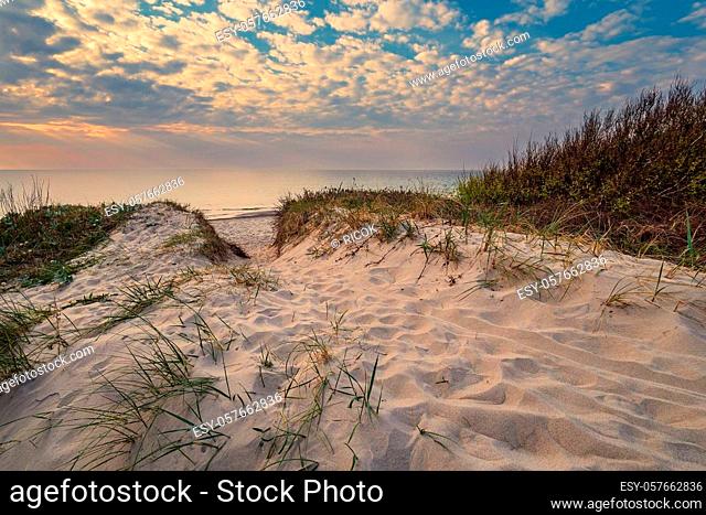 Beach on shore of the Baltic Sea in Graal Mueritz, Germany
