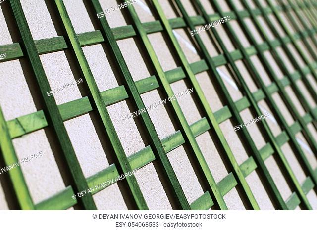 Green wooden lattice wall