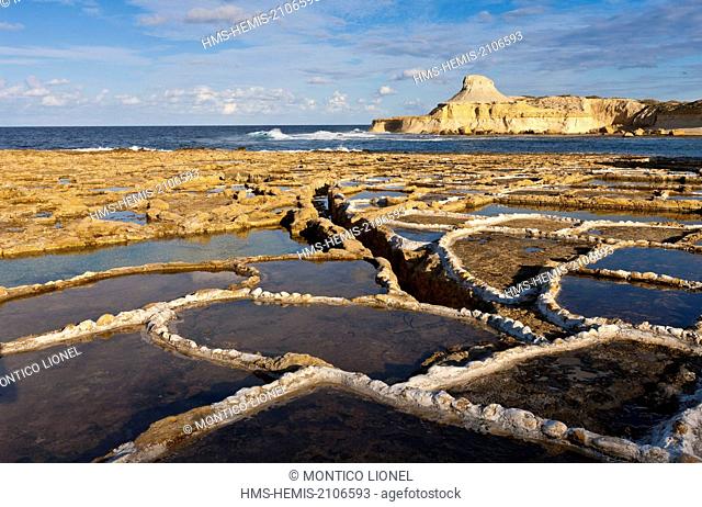 Malta, Gozo, salt of Xwenji still operated today
