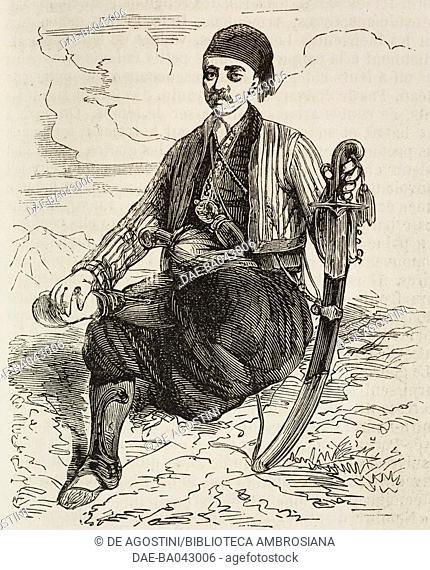 Cavass, police officer, Istanbul, Turkey, illustration from L'Illustration, Journal Universel, No 589, Volume XXIII, June 10, 1854