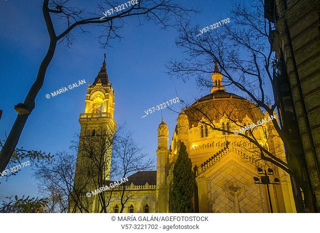San Manuel y San Benito church, night view. Madrid, Spain
