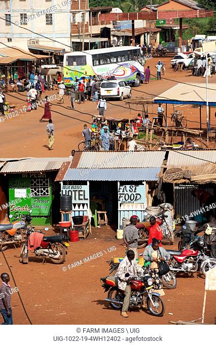 Busy border town of Bumala in Kenya, near the border with Uganda. (Photo by: Wayne Hutchinson/Farm Images/UIG)