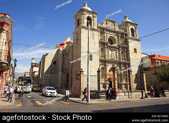 View of the Iglesia Sangre De Cristo Church at the historic center, Oaxaca, Oaxaca State, Mexico, North America