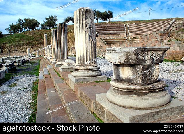 Ruins and theater in Asklepion, Bergama, Turkey