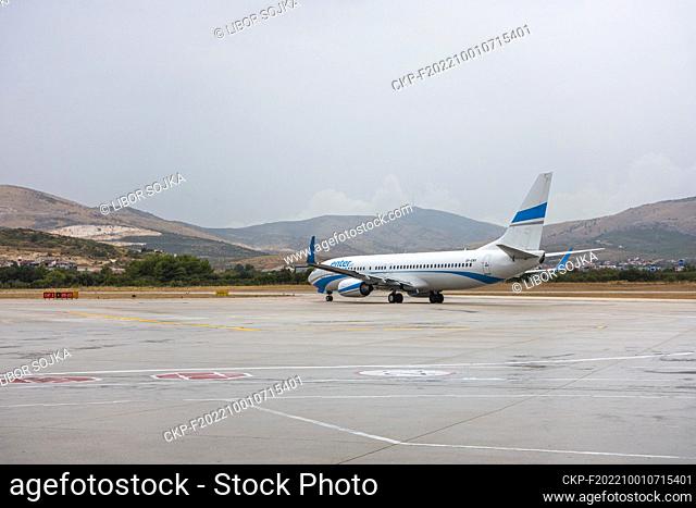 Enter Air plane Boeing 737-8BK(WL) on Split Airport Kastela, Croatia, September 1st, 2022. (CTK Photo/Libor Sojka)