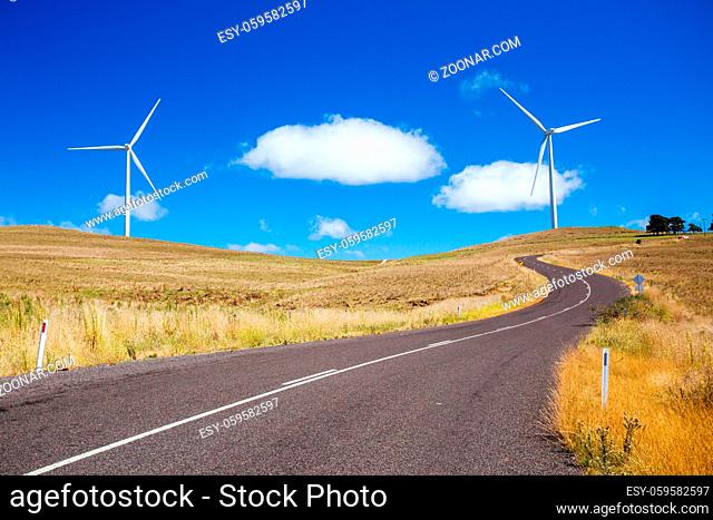 A wind farm near the town of Dalgety, New South Wales, Australia