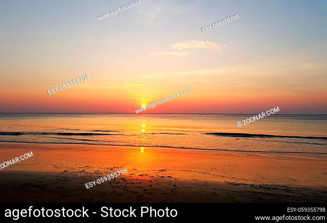 Scenic sunset at the sea coast. Good for wallpaper or background image