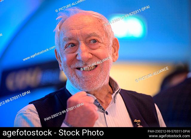 12 February 2023, Berlin: Actor and cabaret artist Dieter Hallervorden stands at the CDU election party. The election for the 19th House of Representatives of...