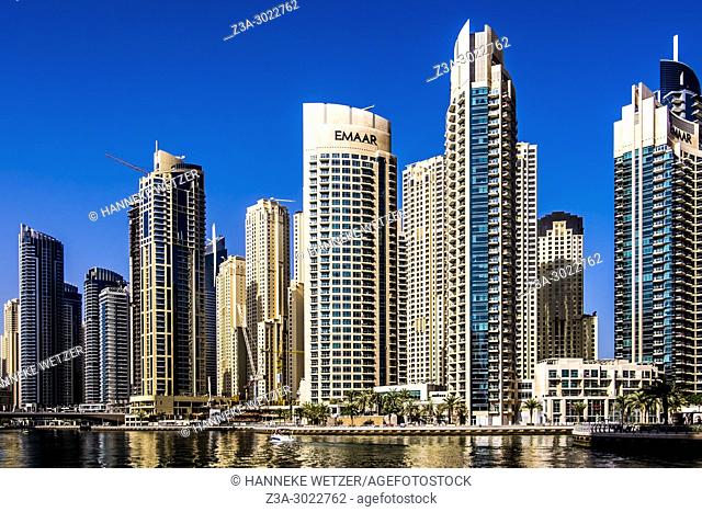 Emaar skyscrapers at Dubai Marina, Dubai, UAE