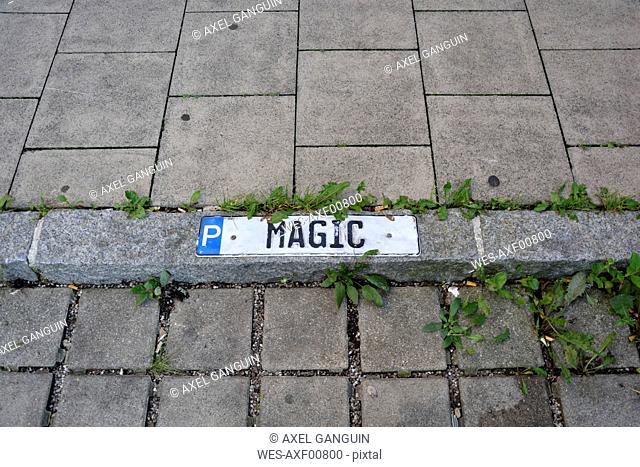 Germany, Bavaria, Munich, parking reservation sign magic