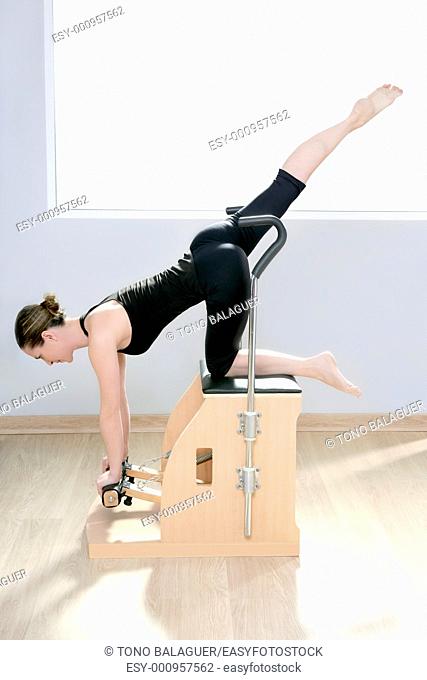 combo wunda pilates chair woman fitness yoga gym exercise