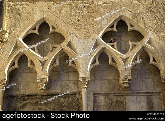 Exterior arches of the basilica of Sant Feliu in Girona (Catalonia, Spain)