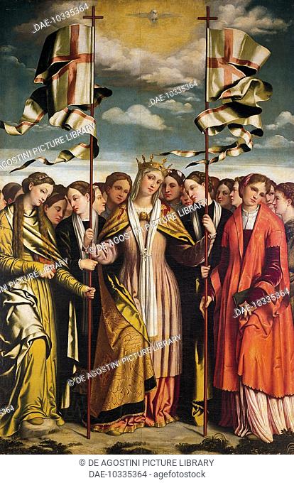 Saint Ursula and her martyred companions, 1530, by Alessandro Bonvicino called Moretto (1498-1554), Church of Saint Clement, Brescia, Lombardy, Italy