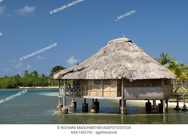 Over the water hut, Yandup Island, San Blas Islands also called Kuna Yala Islands, Panama