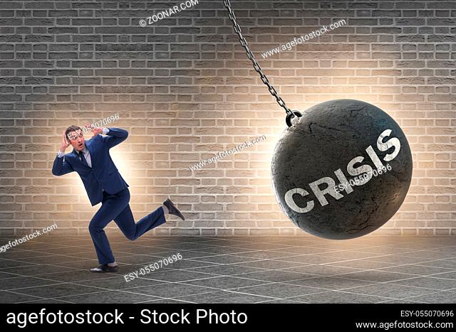 The businessman in crisis management concept