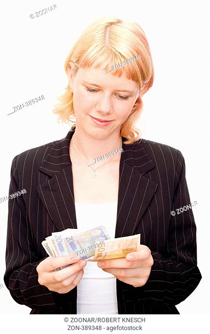 Businesswoman with money