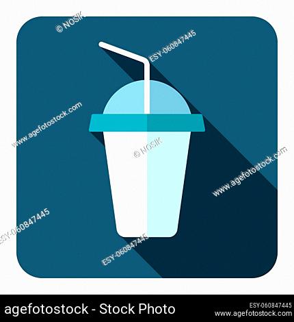 Soft drink vector flat icon. Fast food sign. Graph symbol for cooking web site and apps design, logo, app, UI