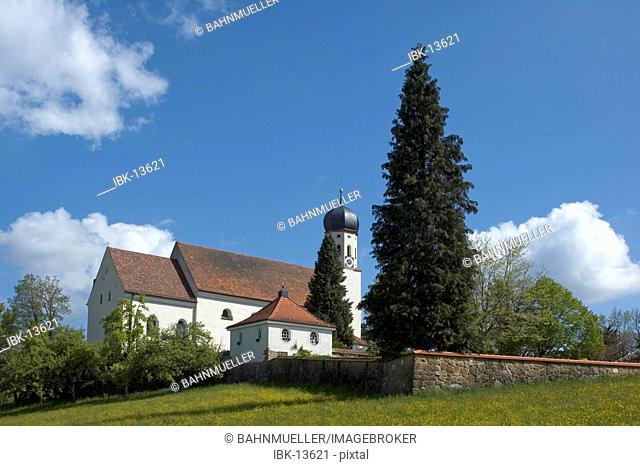 Bad Heilbrunn near Bad Toelz church St. Kilian Bavaria Germany