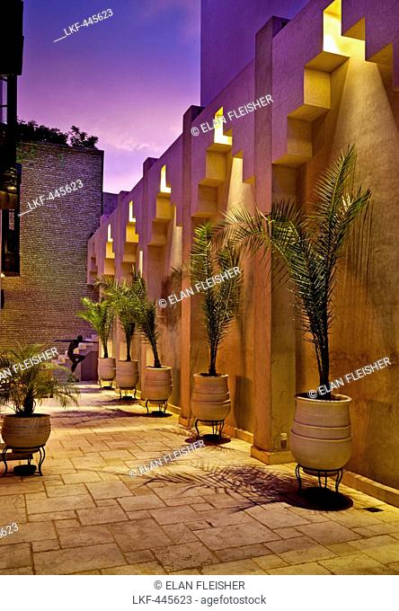 Rear courtyard, Riad Makassar, Marrakech, Morocco