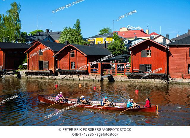Kirkkovene the so called traditional Church Boat in Porvoonjoki river Porvoo Uusimaa province Finland northern Europe
