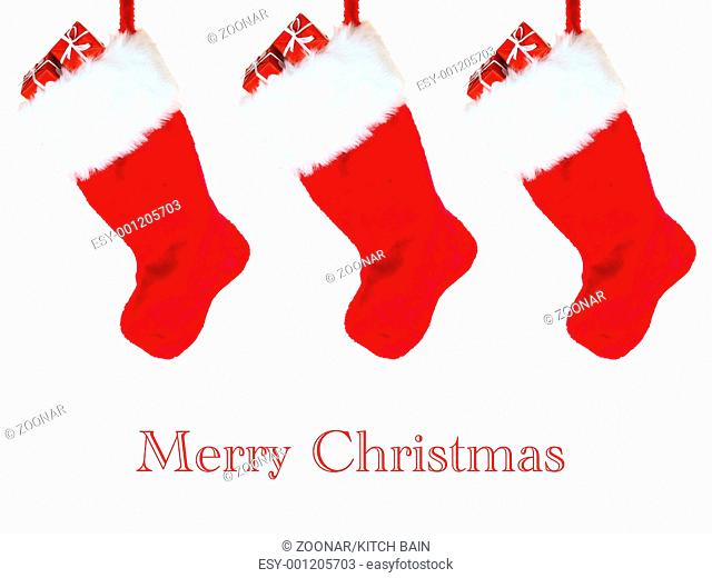 A Christmas Stocking isolated against a white background