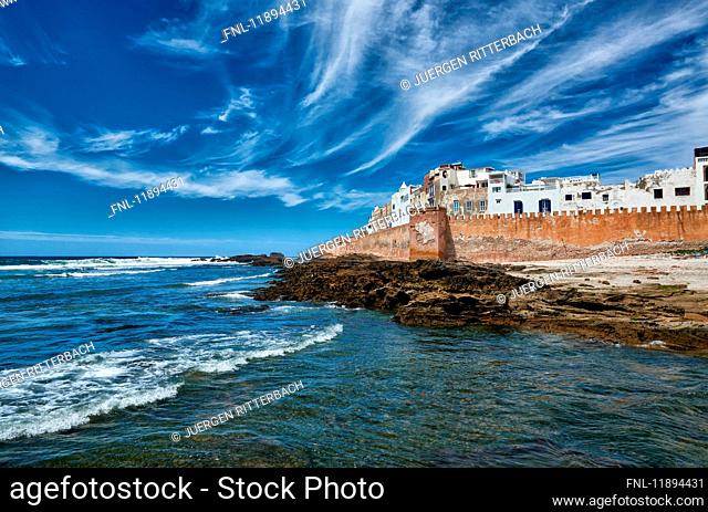 City wall and old town, Essaouira, Morocco, Africa