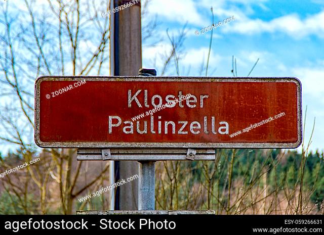 The Sign with the inscription Monastery Paulinzella