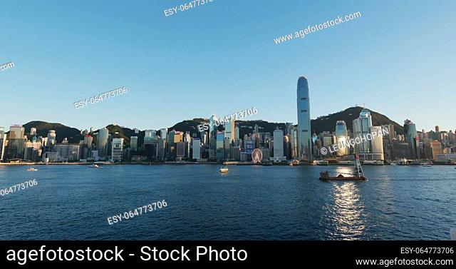 Victoria Harbor, Hong Kong 30 July 2020: Hong Kong city