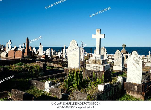 Sydney, New South Wales, Australia - Graves at Waverley Cemetery between Bronte and Clovelly along the Bondi to Coogee Walk