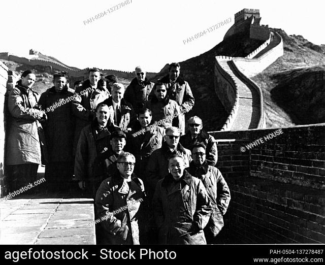 In this photo released by the White House, this picture taken October 22, 1971 at the Great Wall of China. From left to right: Front row -- Henry A
