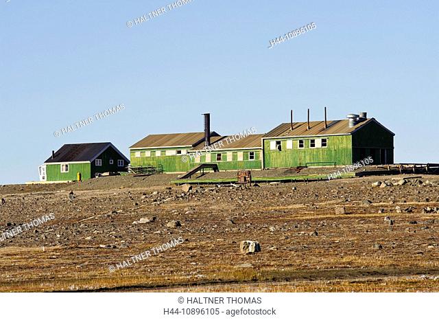 Greenland, Europe, Dundas, west coast, northwest coast, Thule, former, commercial posts, buildings, constructions, green, house