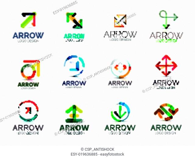 Collection of arrow company logos