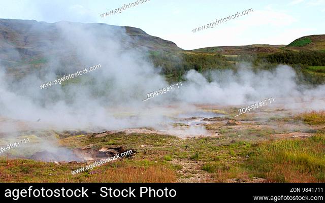 Geothermally active valley of Haukadalur - Southwest Iceland