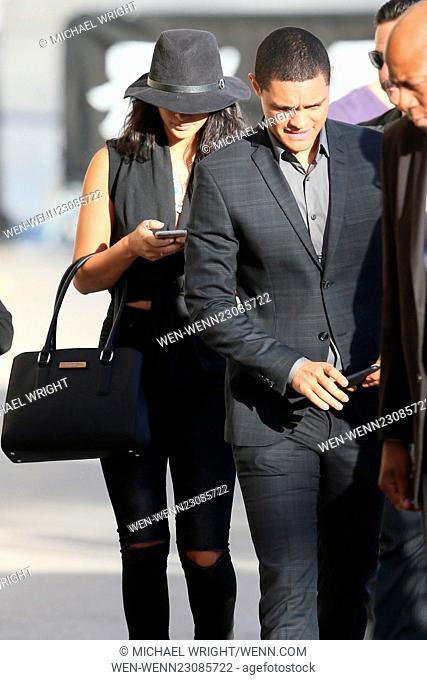 Trevor Noah and girlfriend Dani Gabriel seen arriving at ABC studios for Jimmy Kimmel Live Featuring: Trevor Noah, Dani Gabriel Where: Los Angeles, California