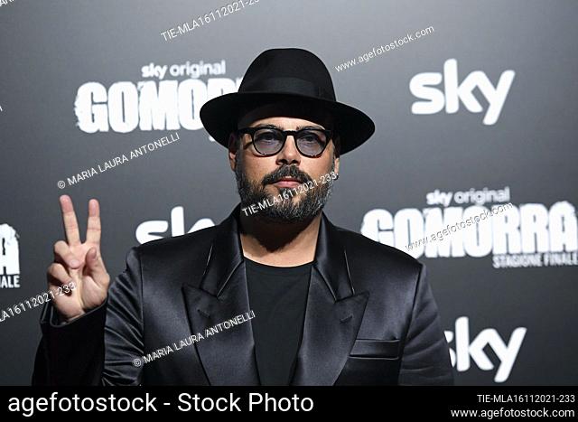 Marco D'Amore in outfit Fendi during the Red carpet of the tv series 'Gomorra' Final season , Rome, ITALY-15-11-2021