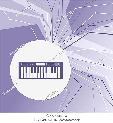 synthesizer icon on purple abstract modern background. The lines in all directions. With room for your advertising. illustration