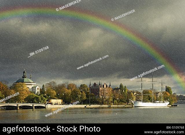 Rainbow, Chapman, Skeppsholmen, Admiralty House, Skeppholmkyrkan, Stockholm, Sweden, Europe