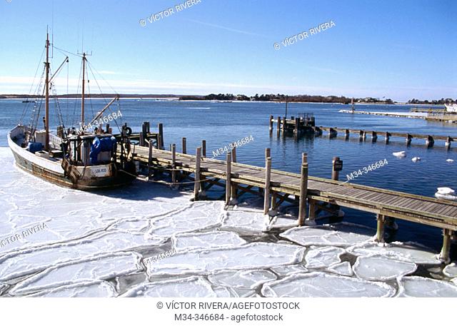Woods Hole harbour, Cape Cod. Massachusetts. USA