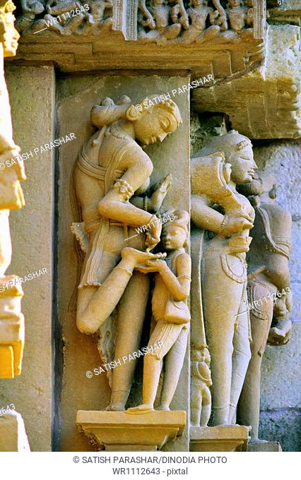 Khajuraho graceful apsaras and nayikas on wall of lakshmana temple madhya pradesh india