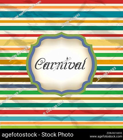 Illustration old colorful card with advertising header for carnival - vector