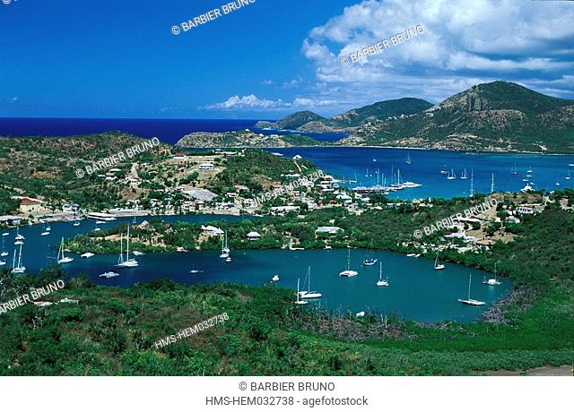 Antigua and Barbuda, Antigua Island, English Harbour Town Bay, as seen from Shirley Heighs