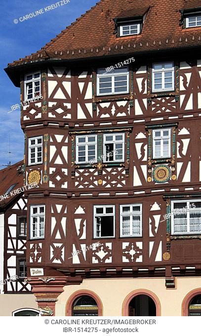 Palmsches House, market square, Mosbach, Deutsche Fachwerkstrasse Street, Kraichgau, Baden-Wuerttemberg, Germany, Europe