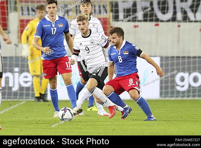 firo: Fuvuball: Soccer: 02.09.2021 Lv§nderspiel, National Team WM Qualification Liechtenstein - Germany Timo Werner, Germany, Germany, GER, Aron Sele