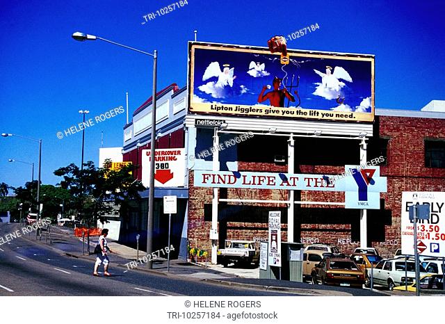 Brisbane Australia Street Scene Lipton Billboard YMCA Advertisement