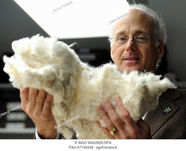 The President of the Bremen Cotton Exchange, Fritz A. Grobien, is pictured in the sample room in Bremen, Germany, 17 March 2014