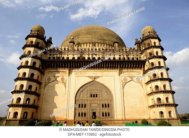 Gol Gumbaz , built in 1659 , Mausoleum of Muhammad Adil Shah ii 1627-57 , dome is second largest one in world which is unsupported by any pillars , Bijapur
