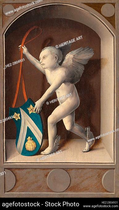Putto with Arms of Jacques Coëne [reverse], c. 1513. Creator: Bernaert van Orley